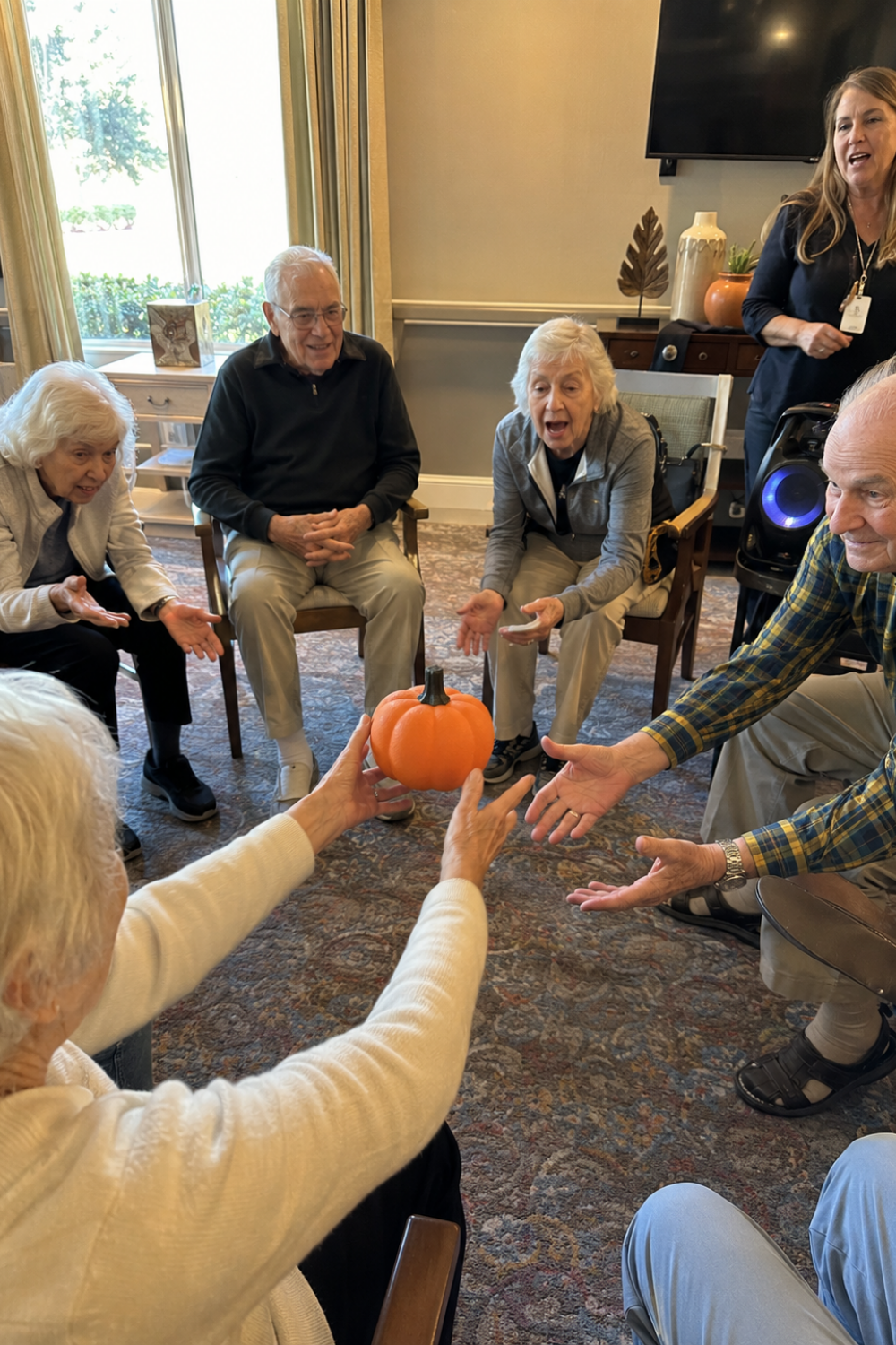halloween-party-games-senior-citizens-pumpkin-hot-potato