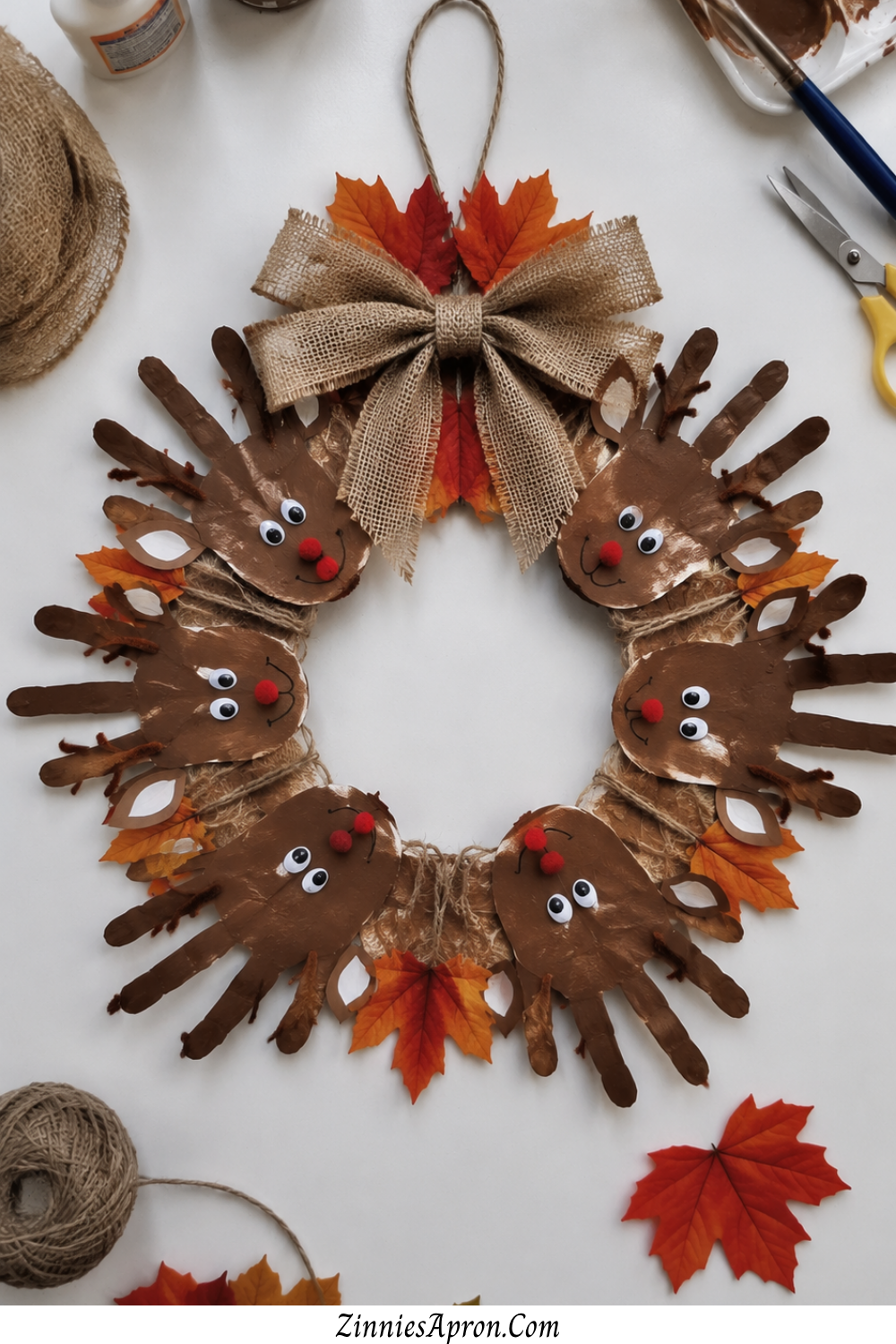 handprint-fall-deer-crafts-kids-deer-wreath-craft