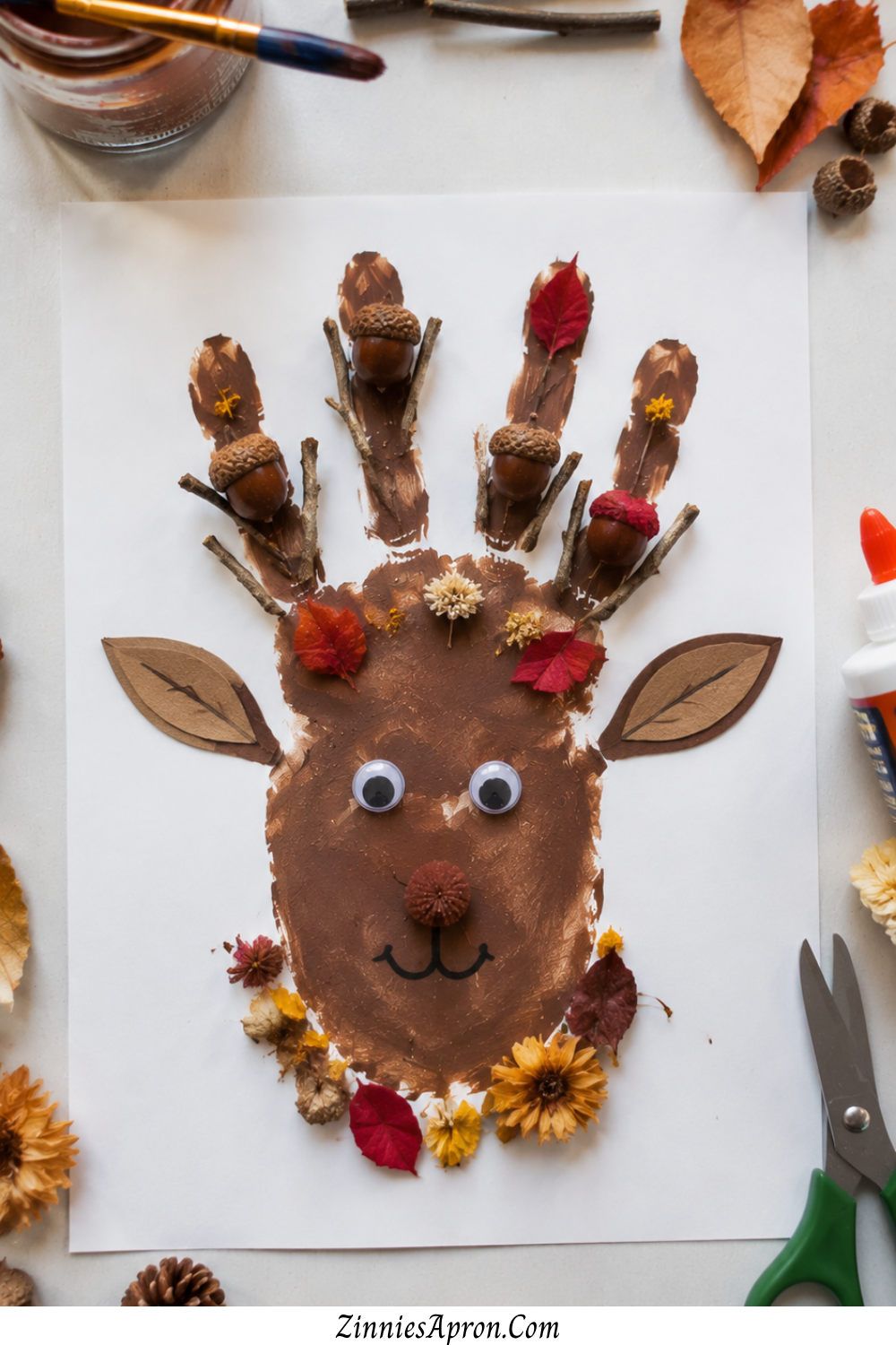 handprint-fall-deer-crafts-kids-nature-collage