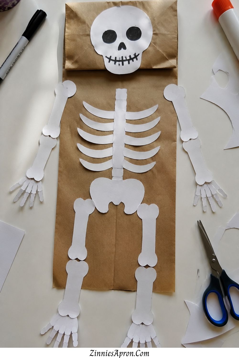 skeleton-crafts-for-kids-paper-bag-skeleton-puppet