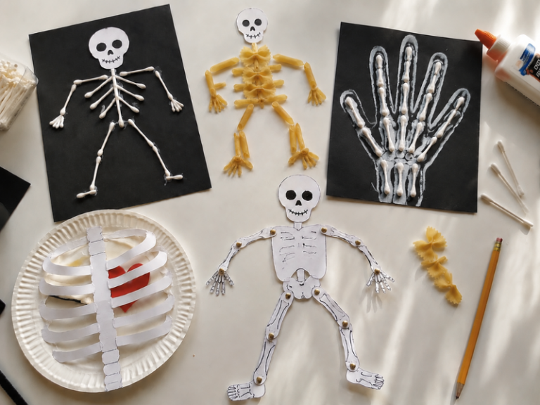 12 Skeleton Crafts That Teach Body Parts While Kids Craft