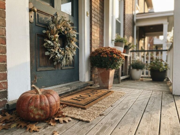 12 Fall Small Front Porch Decor Ideas That Make Your Home Feel Like the Season Moved In and Stayed