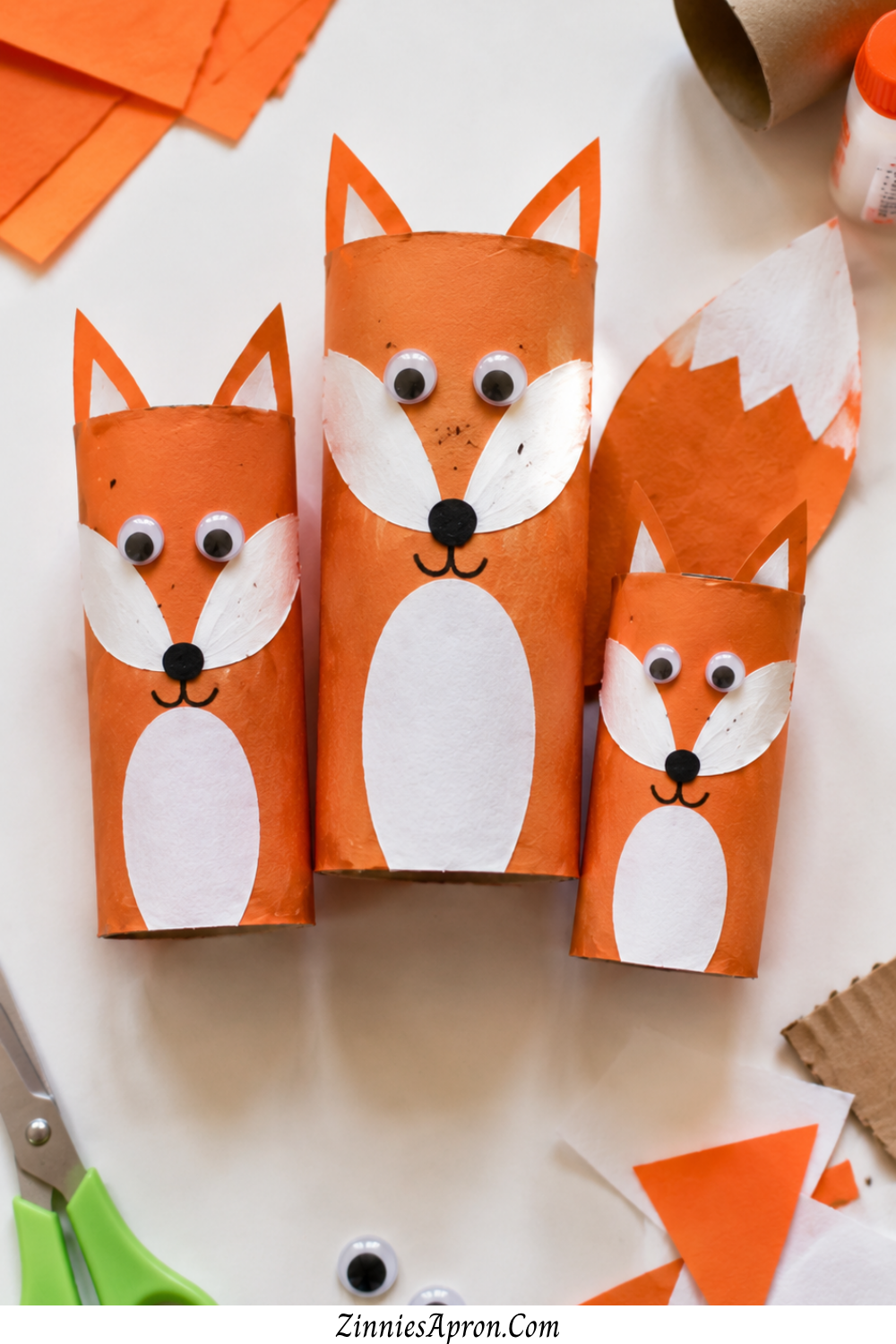 woodland-animal-crafts-for-preschool-toilet-paper-roll-fox-family