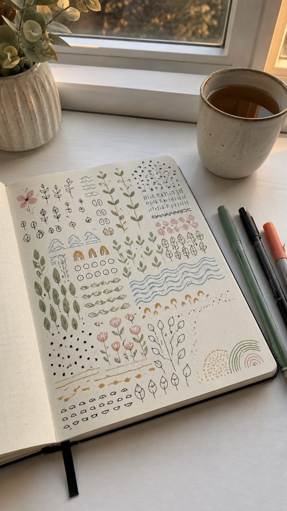 Calm-handmade-doodle-journal-spread.
