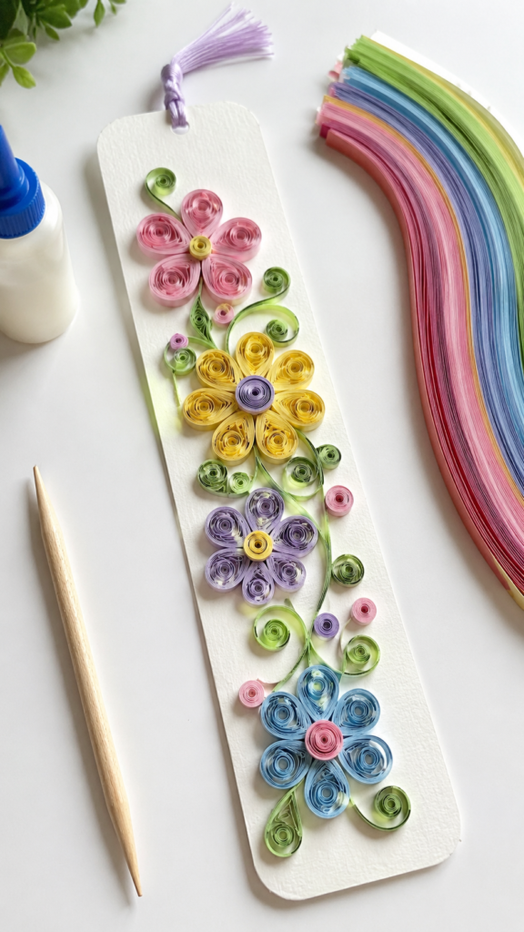 Colorful-quilled-flower-bookmark.p