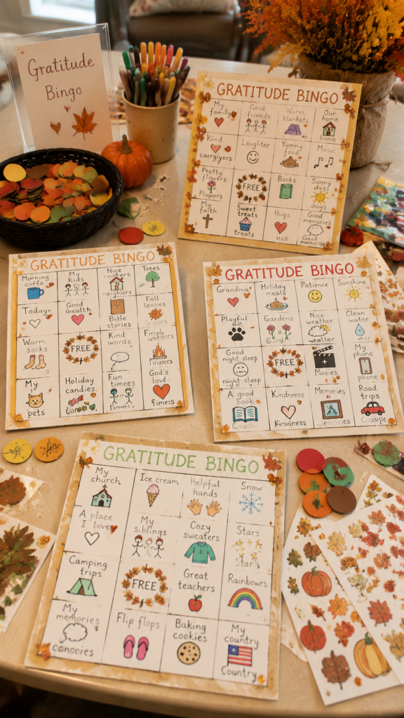 Cozy-Autumn-Gratitude-Bingo-Craft-Table-Thanksgiving-gratitude-crafts