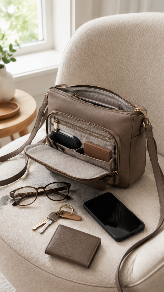 Elegant-taupe-crossbody-with-everyday-essentials.