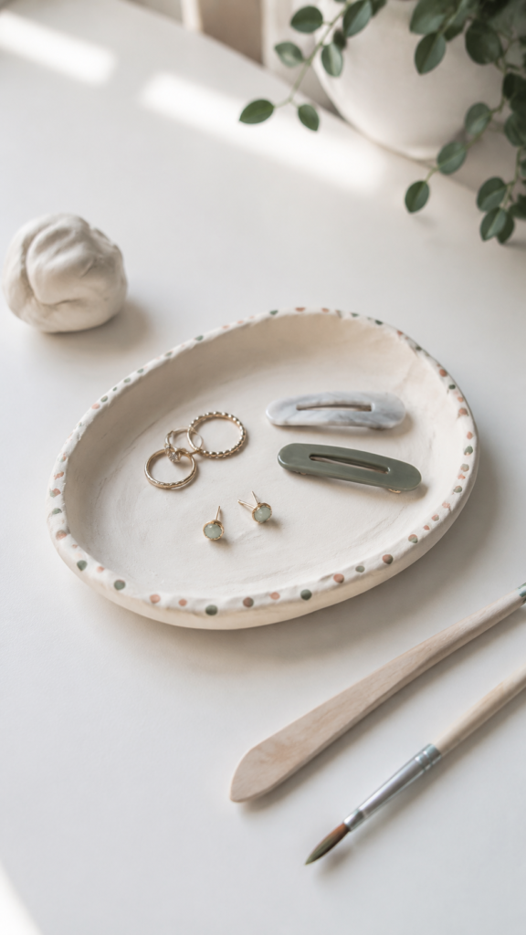 Hand-painted- clay-trinket- dish -DIY-craft -night -ideas- for -moms