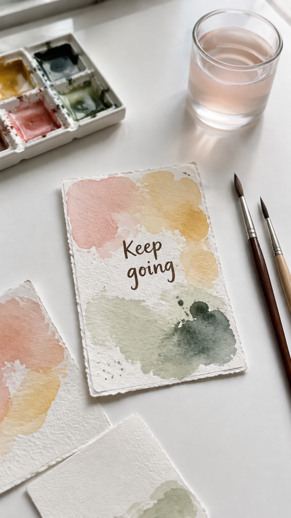 Handmade-Watercolor-Keep-Going-Card