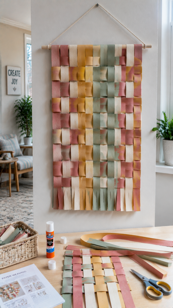 Paper-Weaving-Wall-Art-another-paper-crafts-for-seniors
