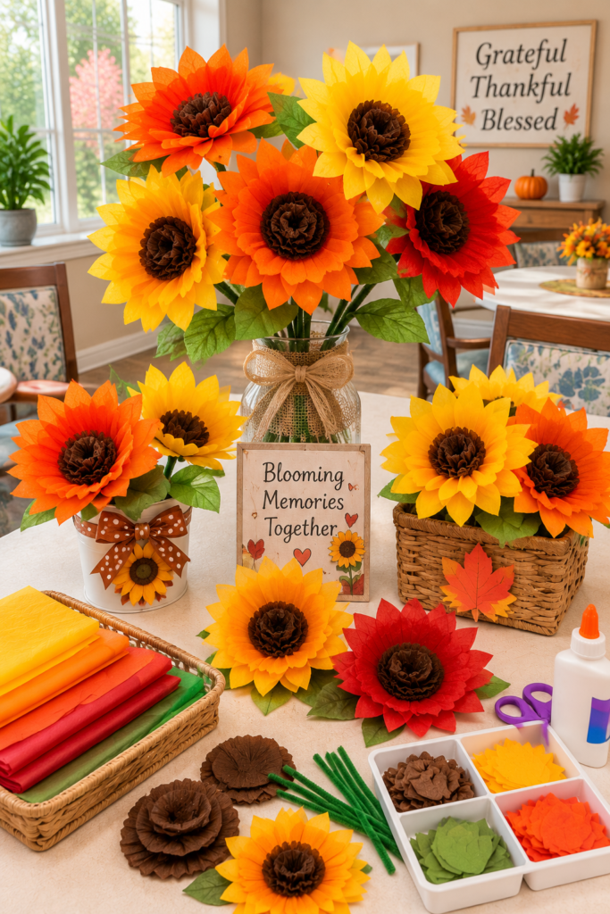 Tissue-Paper-Harvest-Sunflowers-another-harvest-crafts-for-seniors