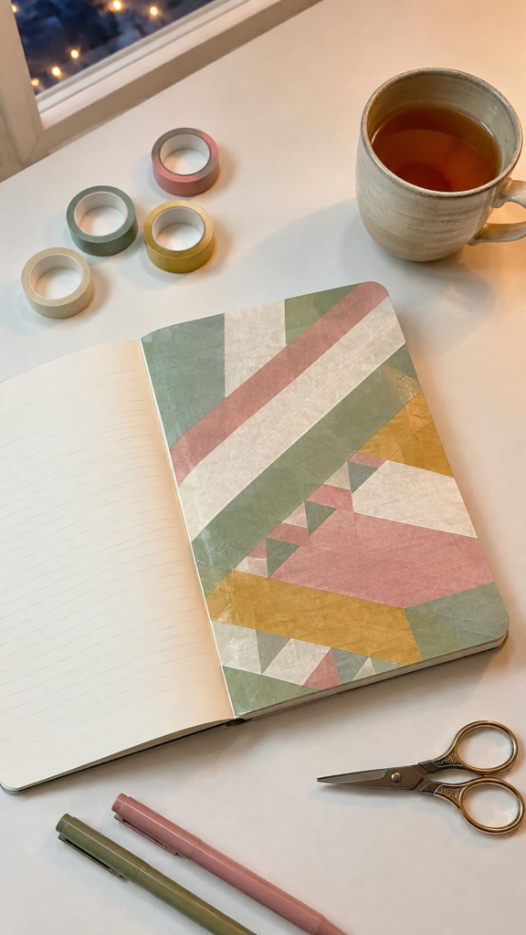 Washi-tape-journal-cover-makeover