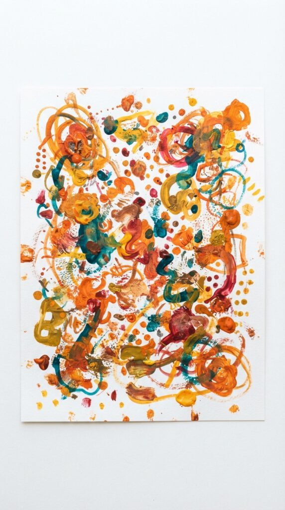 Child_painting_abstract_Thanksgiving-craft