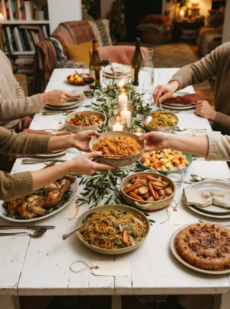 Guests_passing_dishes_at_table