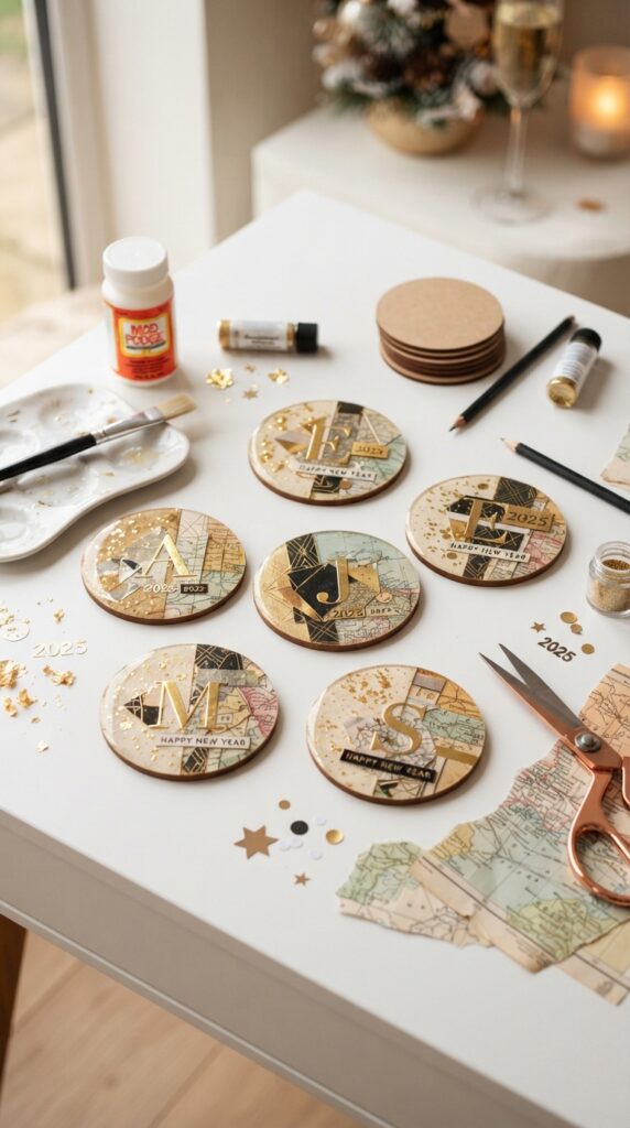 Making_New_Year_drink_coasters