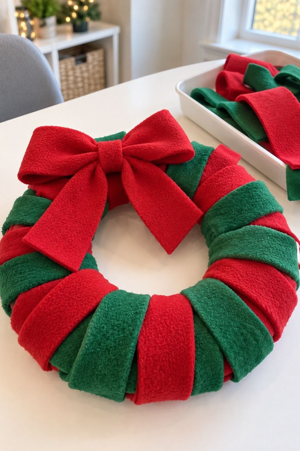 christmas-crafts-for-seniors-fleece-wreath