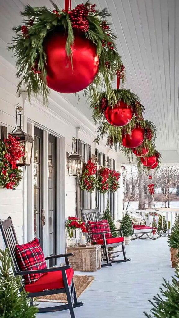 Clear-Ornaments-Floating-at-Different-Heights-Under-the-Porch-Roof.