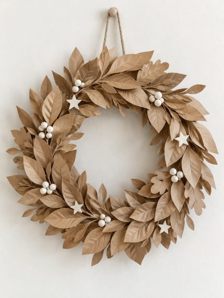 Kraft-Paper-Leaf-Wreath.