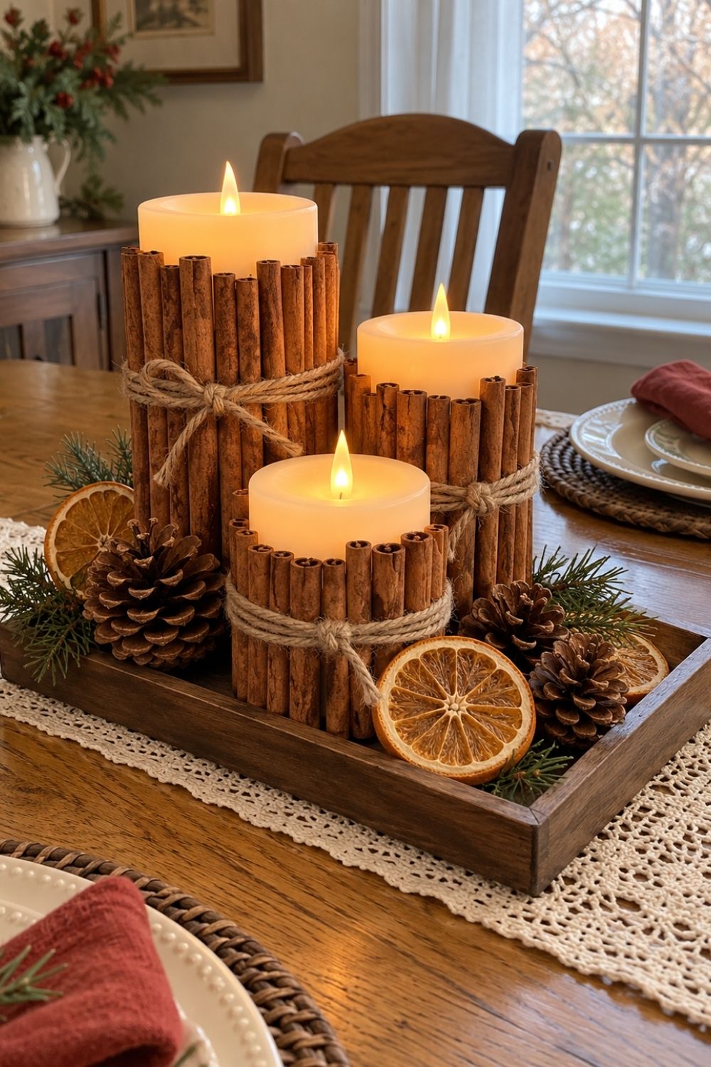 diy-christmas-table-centerpiece-ideas-cinnamon-stick-candle-cluster