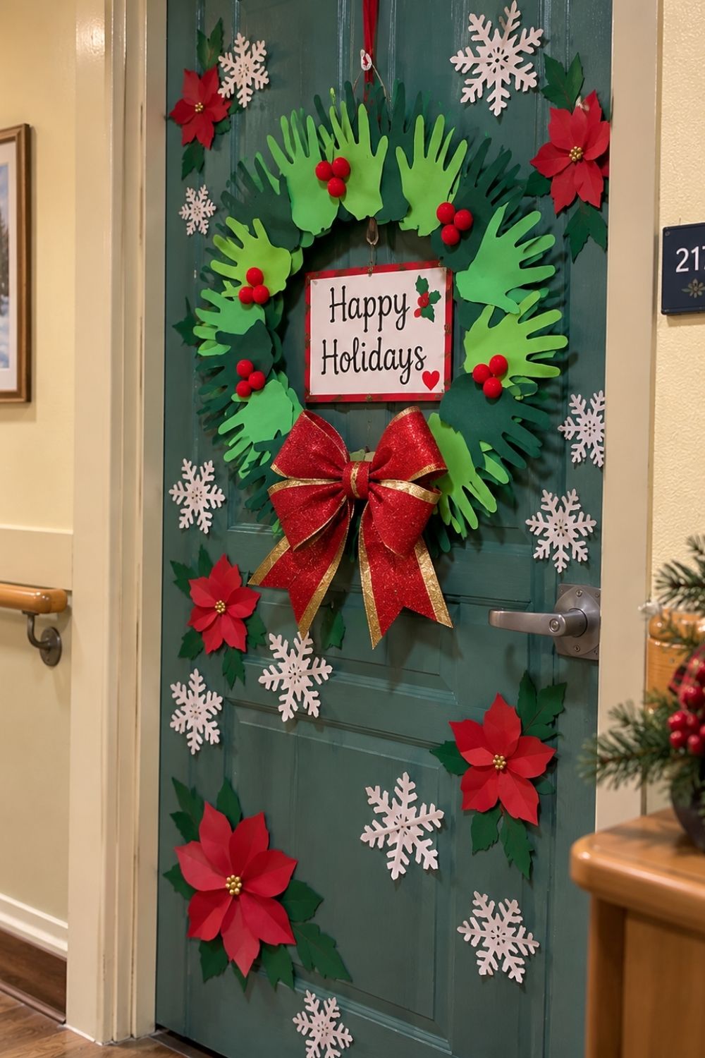 nursing-home-christmas-door-decorating-ideas-handmade-paper-wreath