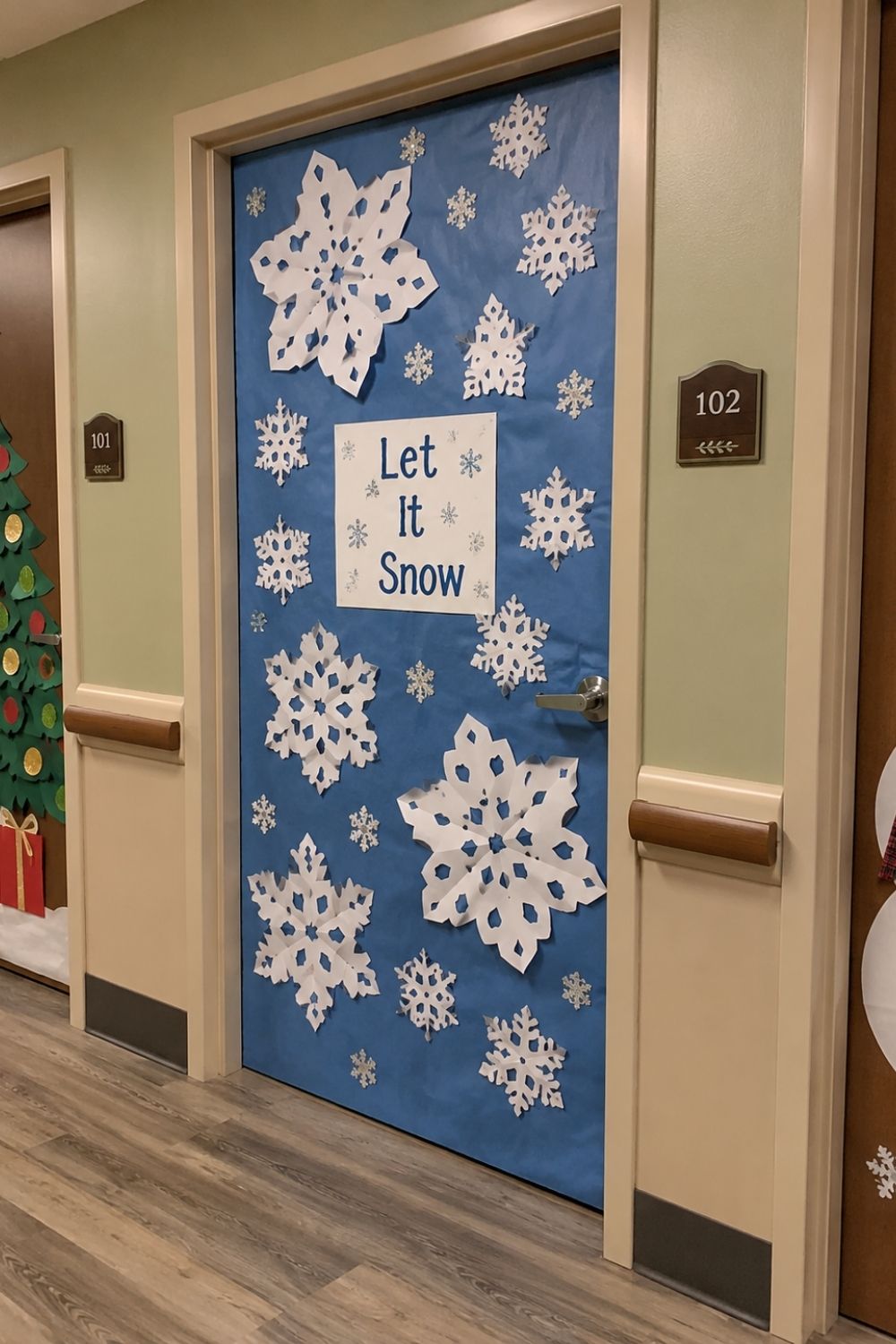 nursing-home-christmas-door-decorating-ideas-paper-snowflakes